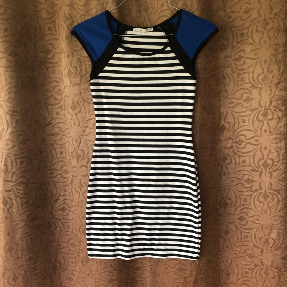 Striped Bodycon Dress 🖤💙